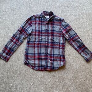 Men’s Club Room Slim Fit Plaid Button Up Shirt Size S